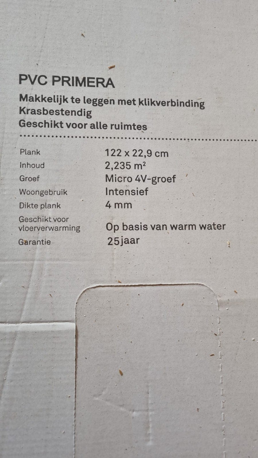 Karwei primera click pvc naturel eiken, Ophalen, Kunststof, 50 tot 150 cm, Nieuw