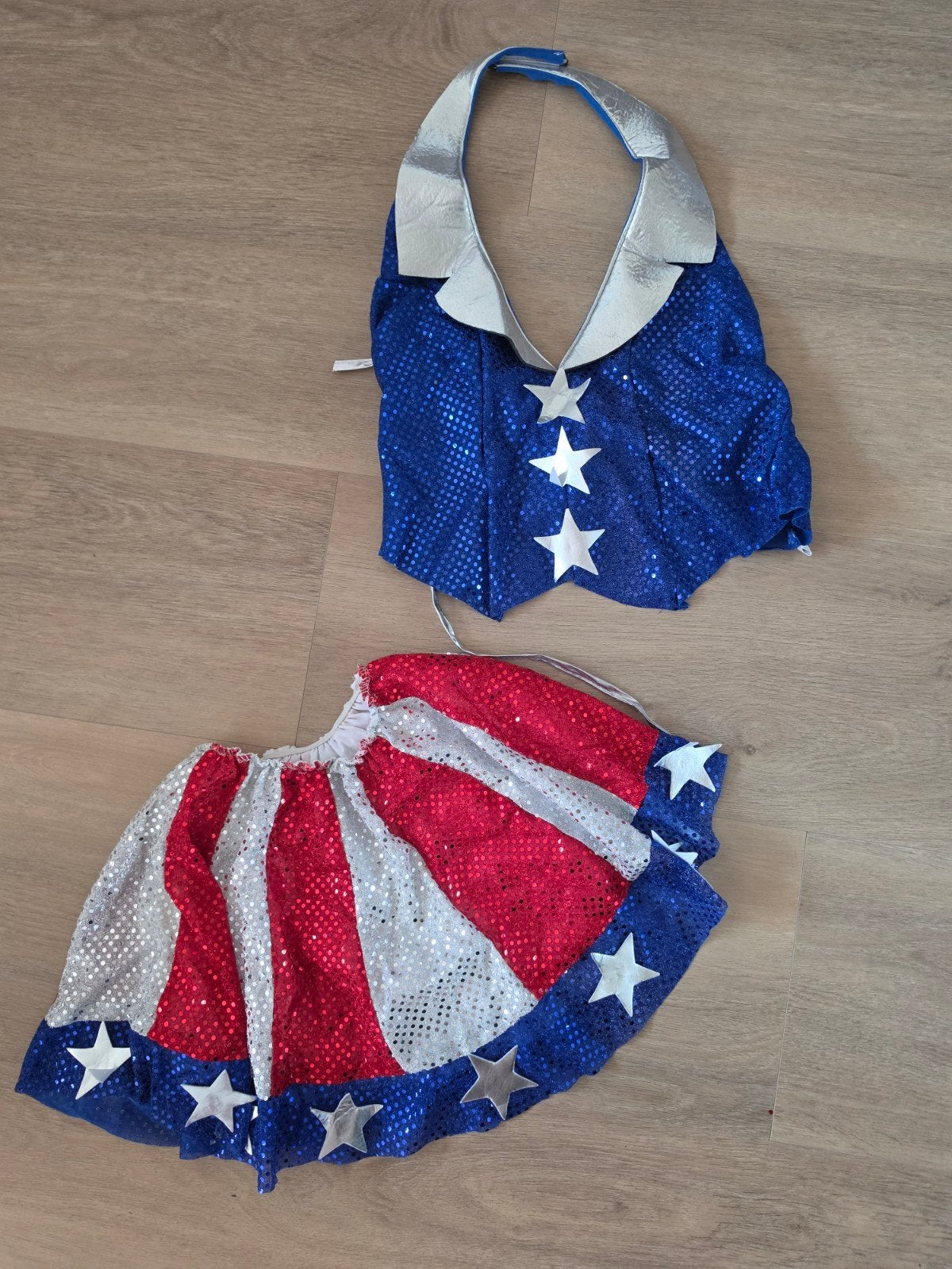 Amerikaanse vlag kostuum - top en rokje maat XS/S, Ophalen of Verzenden, Carnaval