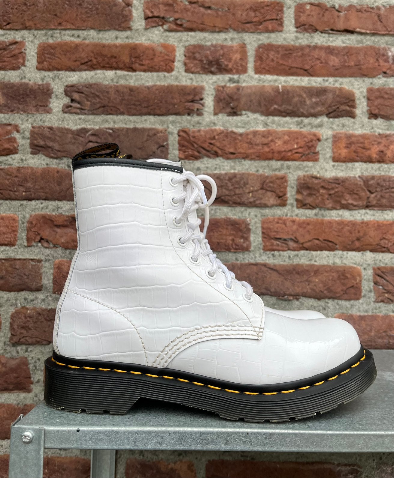 Dr. Martens 1460 W Croco wit maat 38, Dr. Martens, -, Wit, -