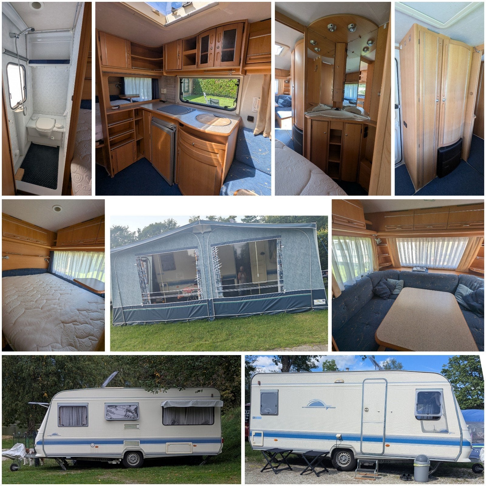 Adria Unica B 502 uit 2003 met voortent en mover, Kachel, Frans bed, Treinzit, 750 - 1000 kg