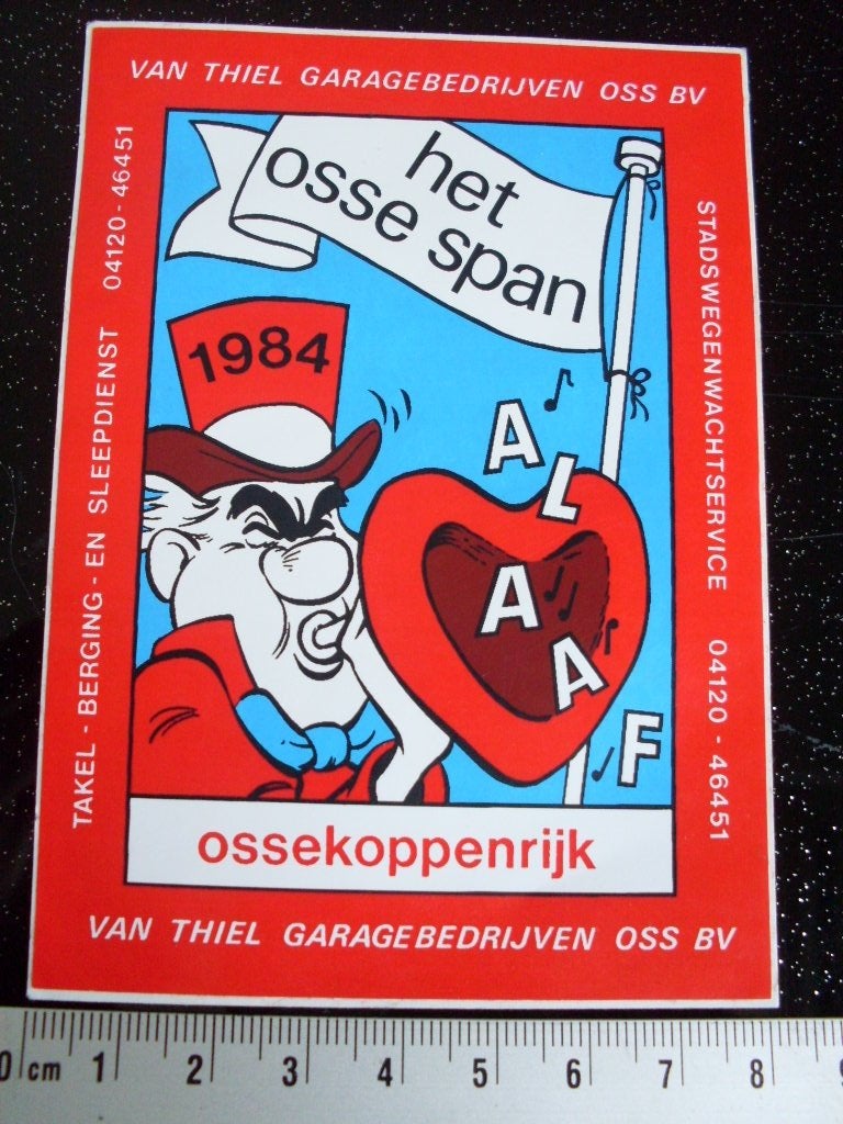 sticker het osse span ossekoppenrijk oss carnaval, Verzenden, Zo goed als nieuw, Bedrijf of Vereniging