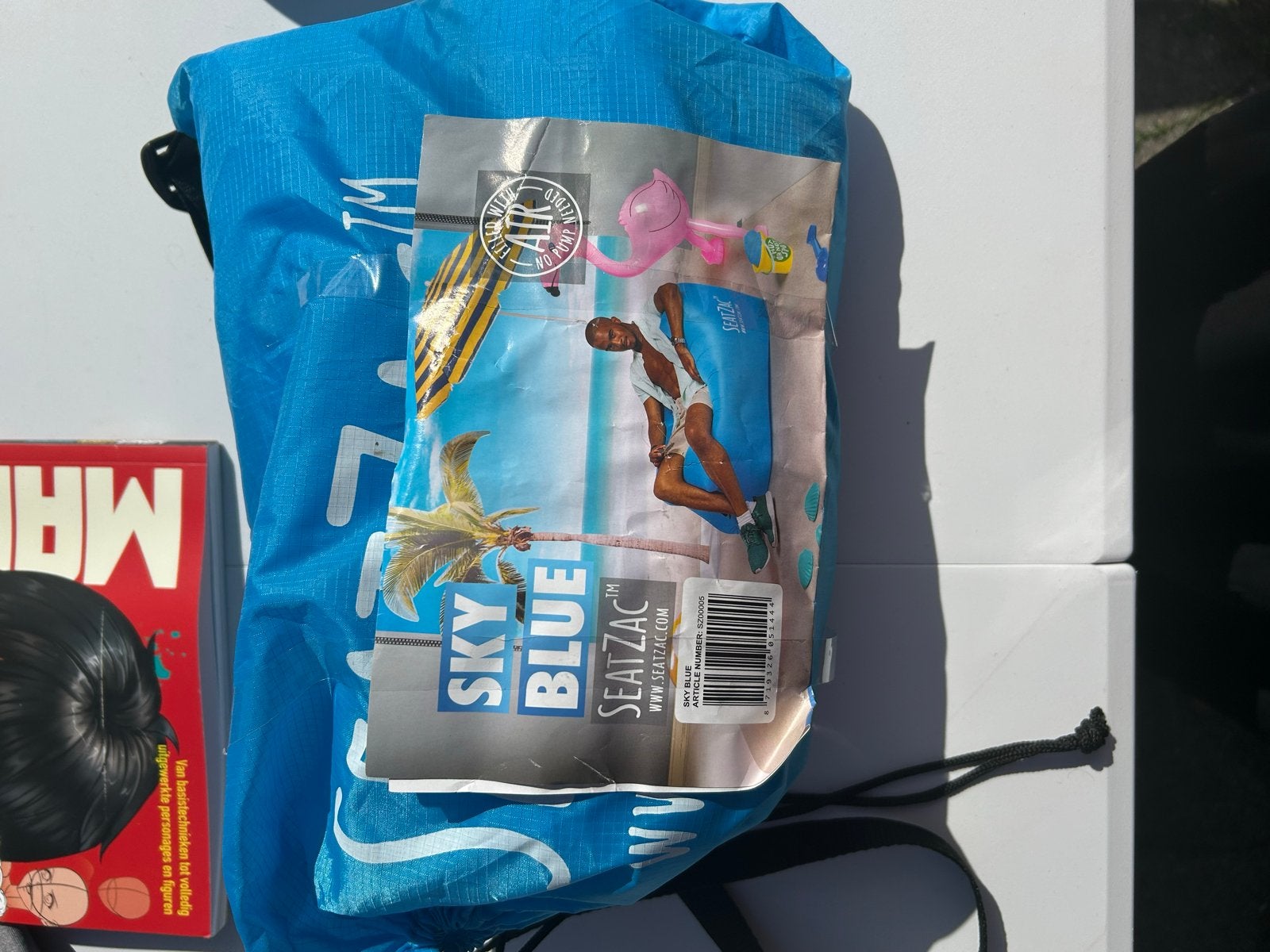 SEATZAC Sky Blue opblaasbare zitzak, Ophalen of Verzenden, Zo goed als nieuw