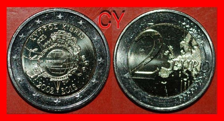 Ⰺ GREECE (2010-2025): CYPRUS 2 EUROS 2002-2012 SHIP! UNC, Postzegels en Munten, Munten | Europa | Euromunten, Ophalen of Verzenden