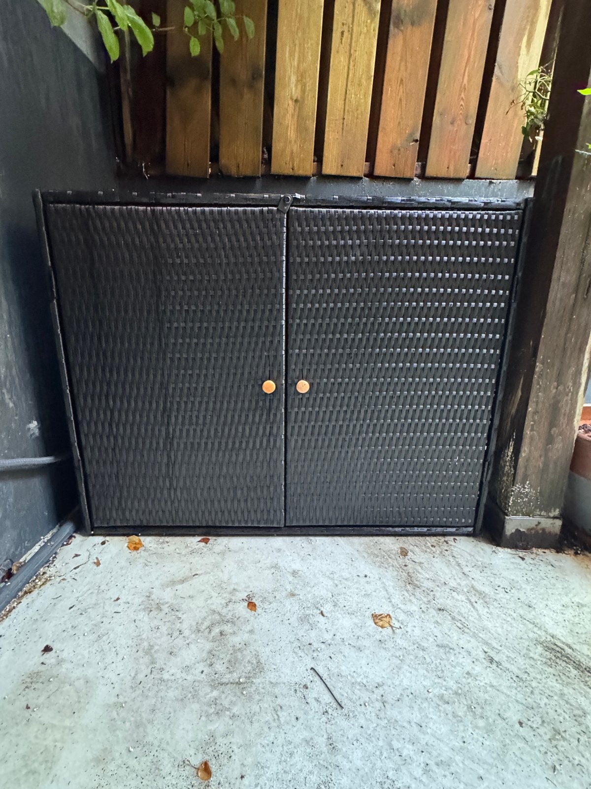 Vidaxl Tuinkast zwart Poly Rattan 100x55,5x80 cm, Tuin en Terras, Ophalen of Verzenden, Gebruikt, Kunststof, Overige typen