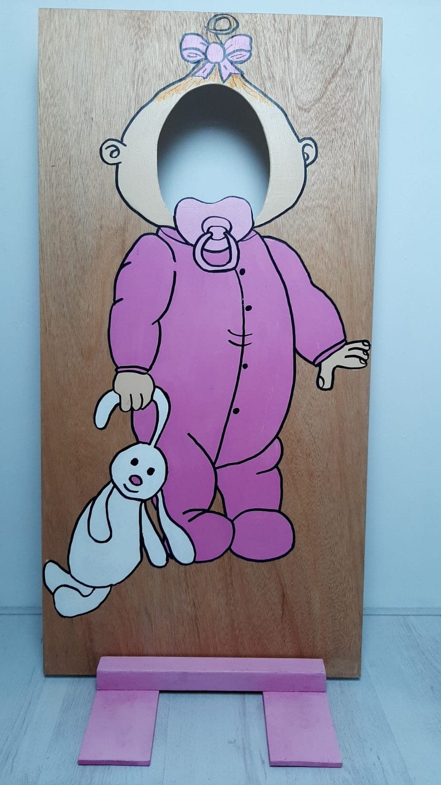 Een fotobord voor babyshower of gender feestje. Afm. 122x60, Ophalen