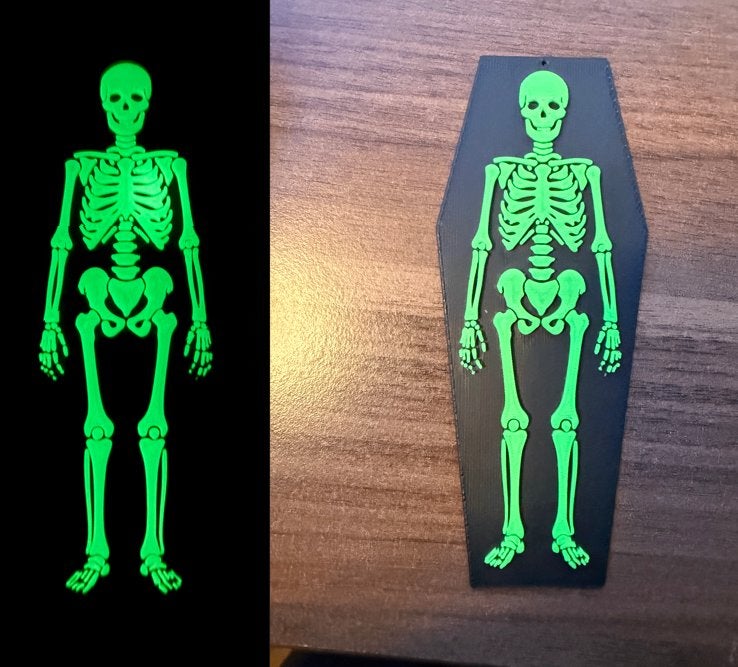 Glow in the Dark Skelet in Grafkist | Halloween Decoratie, Ophalen of Verzenden, Versiering, Halloween of Griezel