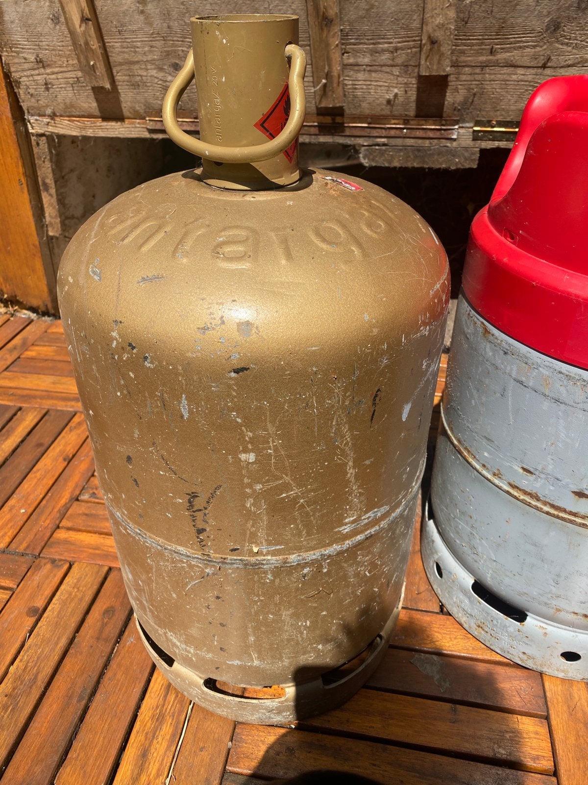 Gasfles Frankrijk vol, Ophalen of Verzenden, Gebruikt