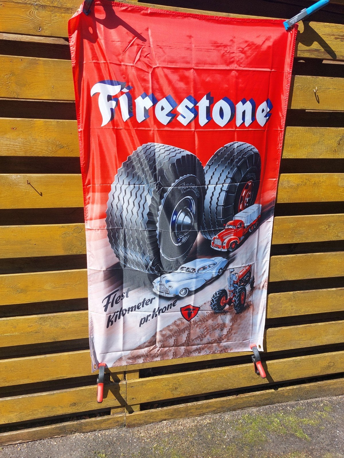 FIRESTONE BANDEN VLAG BANNER 150X90CM, Ophalen of Verzenden