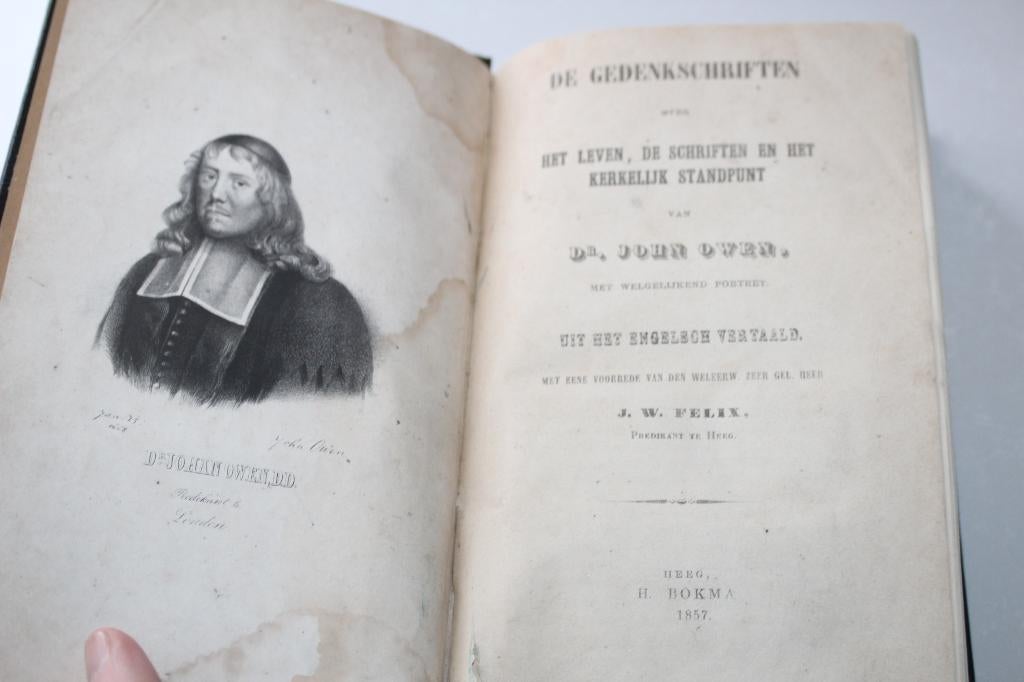Gedenkschriften John Owen (1857, vw J.W. Felix en portret), Ophalen of Verzenden, Gelezen, Christendom | Protestants