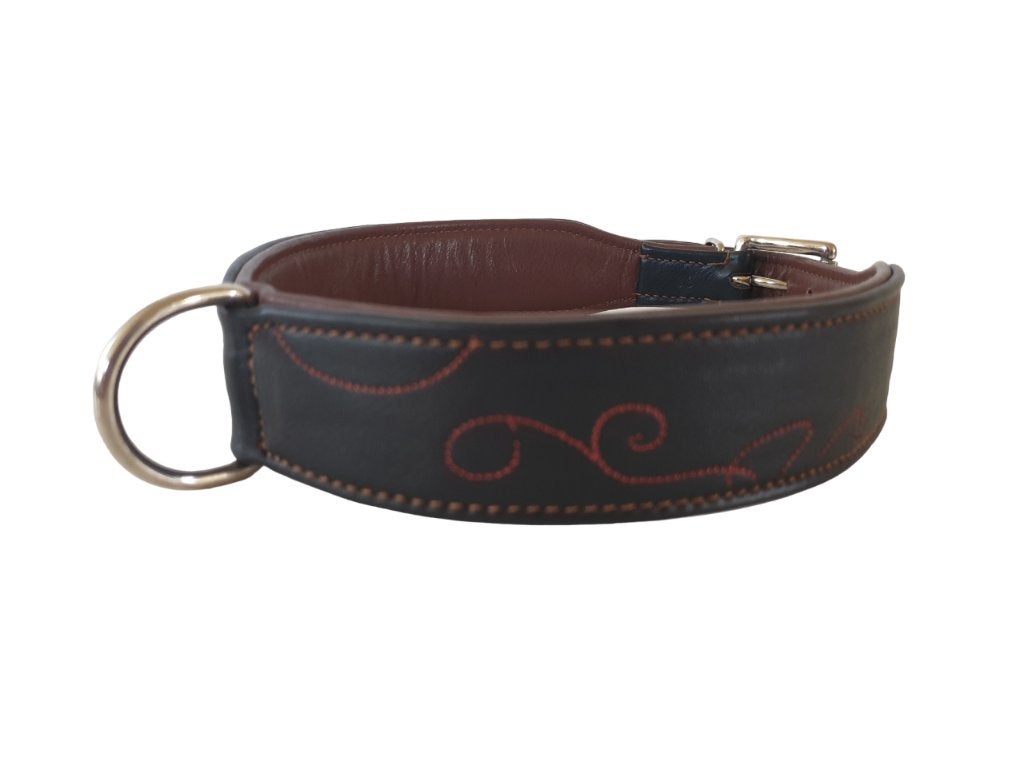 DOG GEAR Swirl Halsband Leder Nekomtrek 65-70 cm Zwart -35%!, Ophalen of Verzenden, Handgemaakt, Nieuw