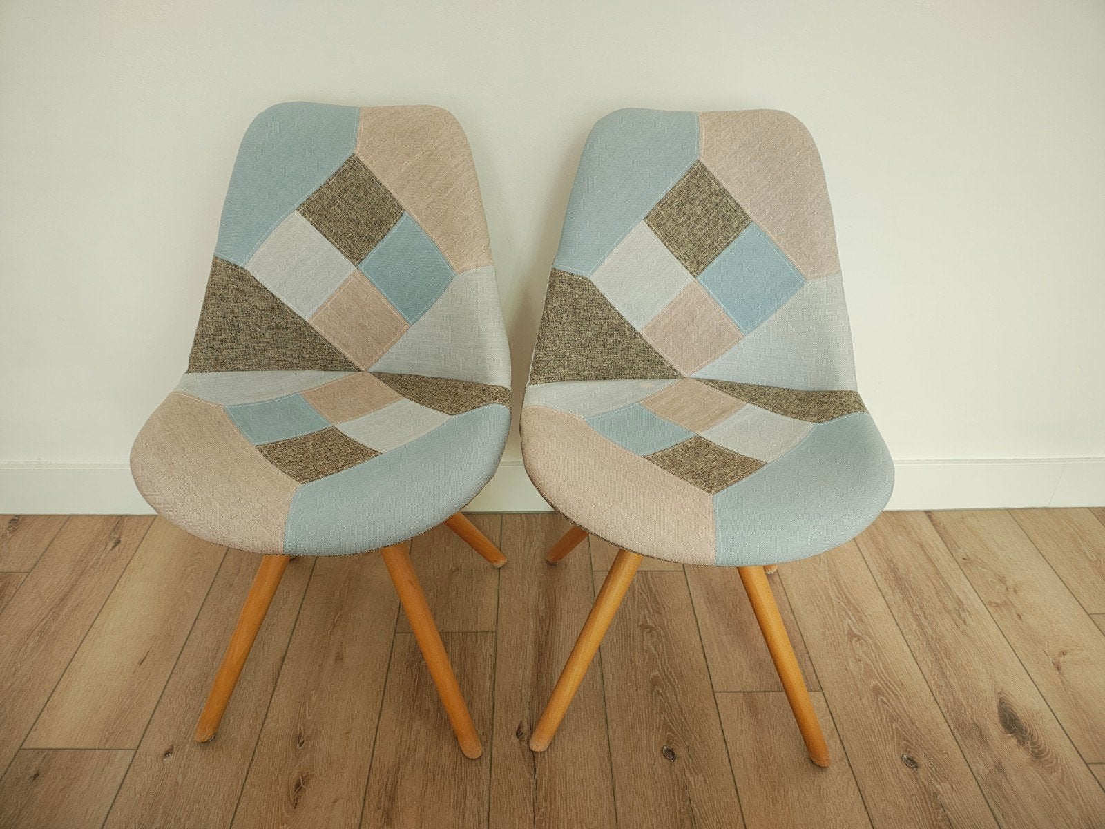 Set van 2 Patchwork Stoelen, Huis en Inrichting, Stoelen, Ophalen, Twee, Overige kleuren, Zo goed als nieuw