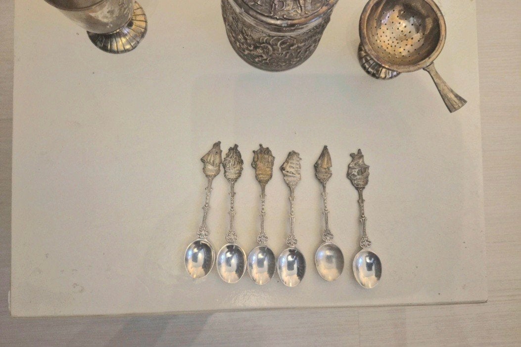 Douwe Egberts verzilverde accessoires, Antiek en Kunst, Ophalen of Verzenden