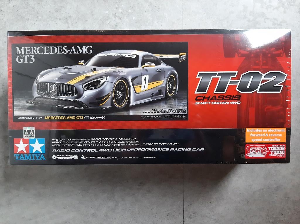 Tamiya 58639 RC Mercedes-AMG GT3 TT-02 Nieuw in doos, Hobby en Vrije tijd, Modelbouw | Radiografisch | Auto's, Elektro, Nieuw