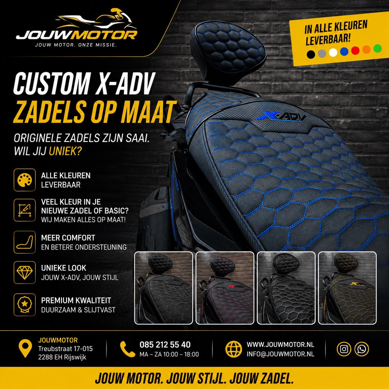 CUSTOM HONDA X-ADV X ADV XADV 750 ZADELS OP MAAT, Ophalen of Verzenden