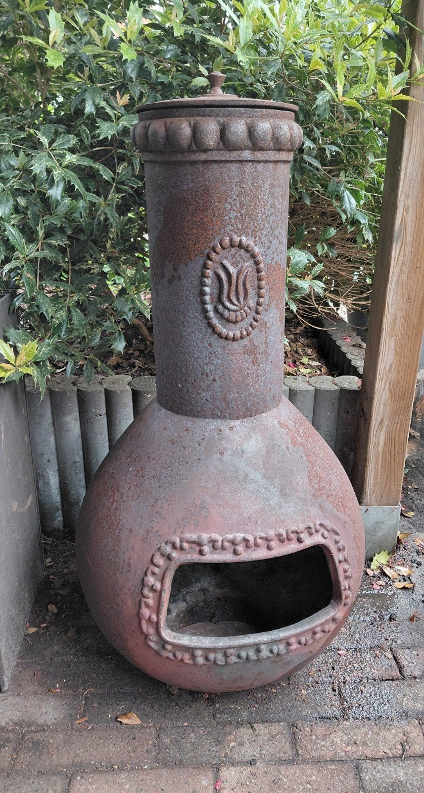 GIETIJZEREN TERRASKACHEL, Tuin en Terras, Tuinhaarden, Ophalen, Gebruikt