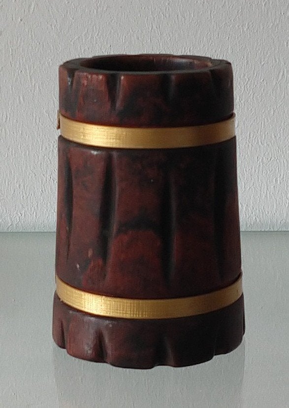 houtsnijwerk tonnetje, volgnr 58, Overige onderwerpen, Houtsnijwerk, Minder dan 20 cm, Ophalen of Verzenden