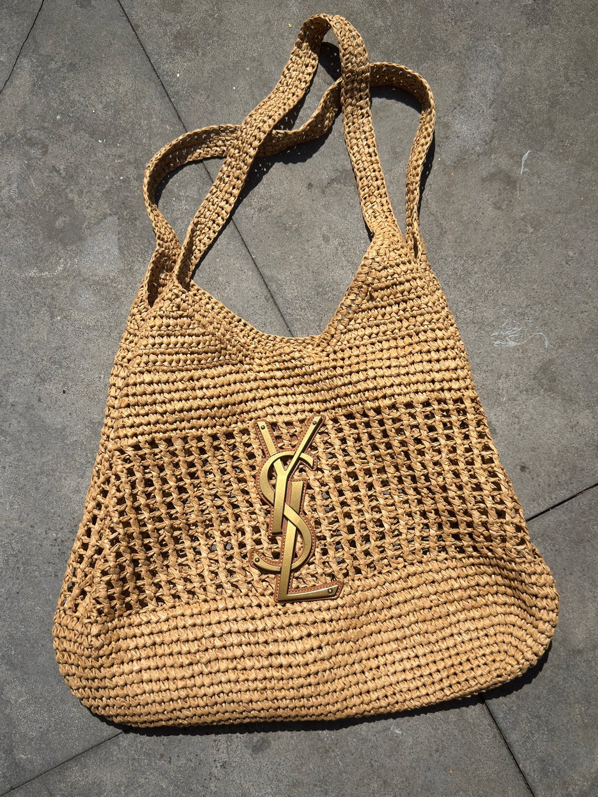 YSL Raffia bag, Verzenden, Zo goed als nieuw, Handtas