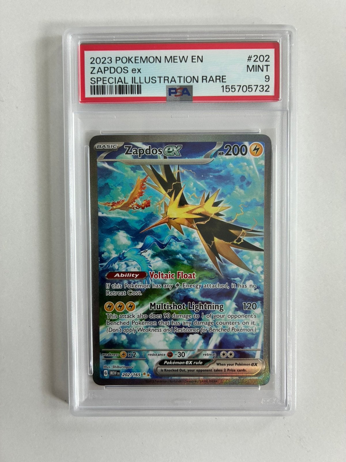 Zapdos #202 MEW | PSA 9, Ophalen of Verzenden, Nieuw