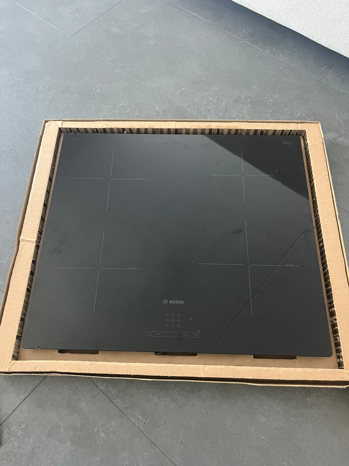 Bosch inductie glasplaat 00773035, Witgoed en Apparatuur, Kookplaten, Gebruikt, Inbouw, Inductie, 4 kookzones, Ophalen