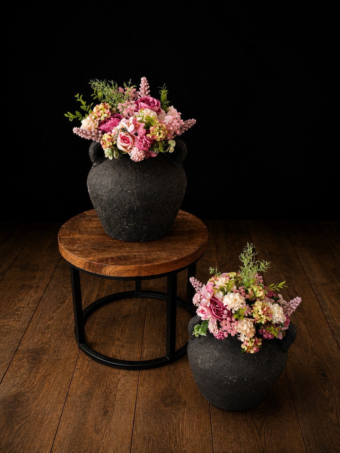 Kruiken met kunstbloemen, 45 tot 60 cm, Overige materialen, Minder dan 55 cm, Rond