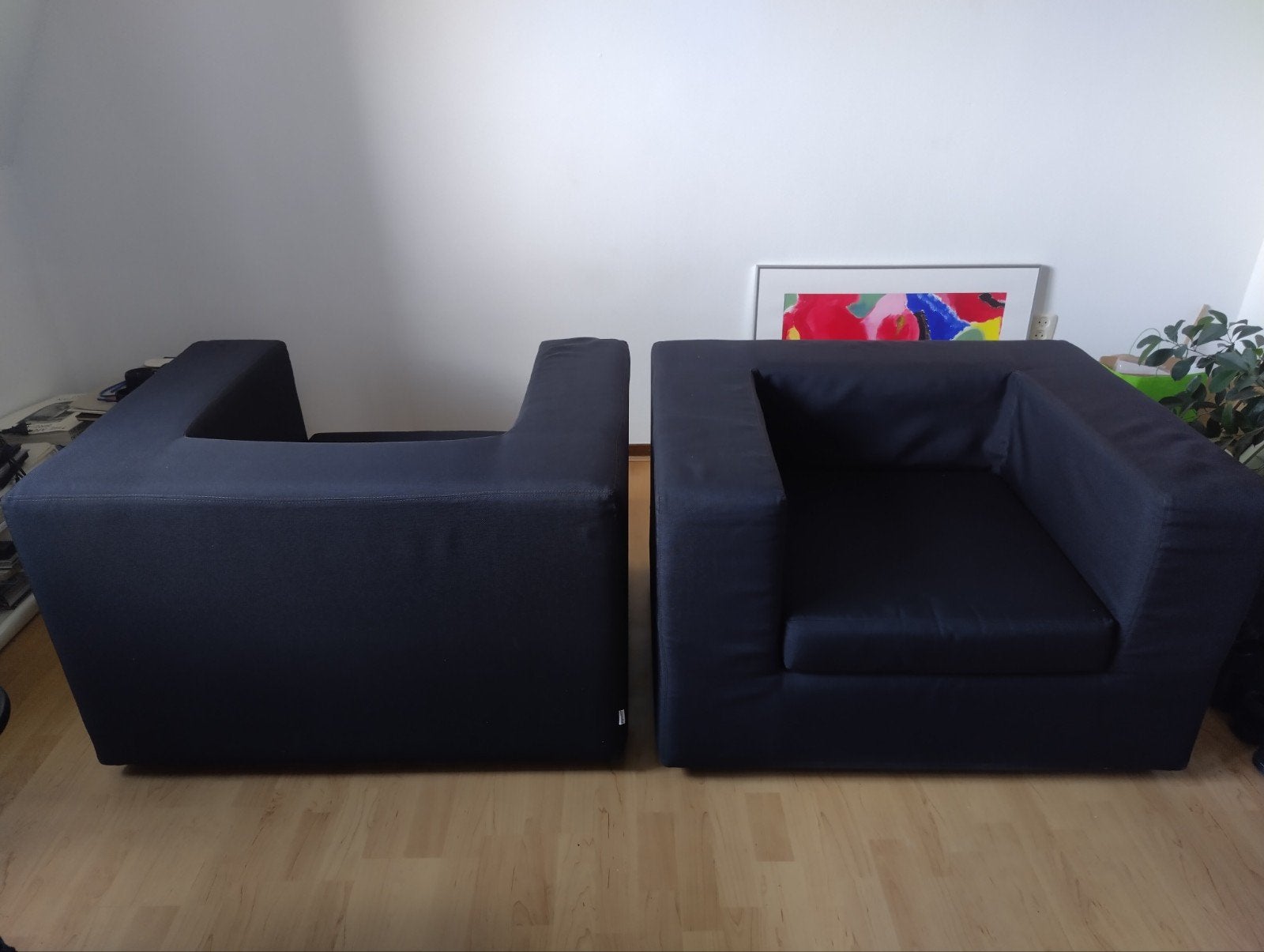Zanotta Throw Away fauteuil in zwart textiel, Ophalen, Gebruikt, Twee, Zwart