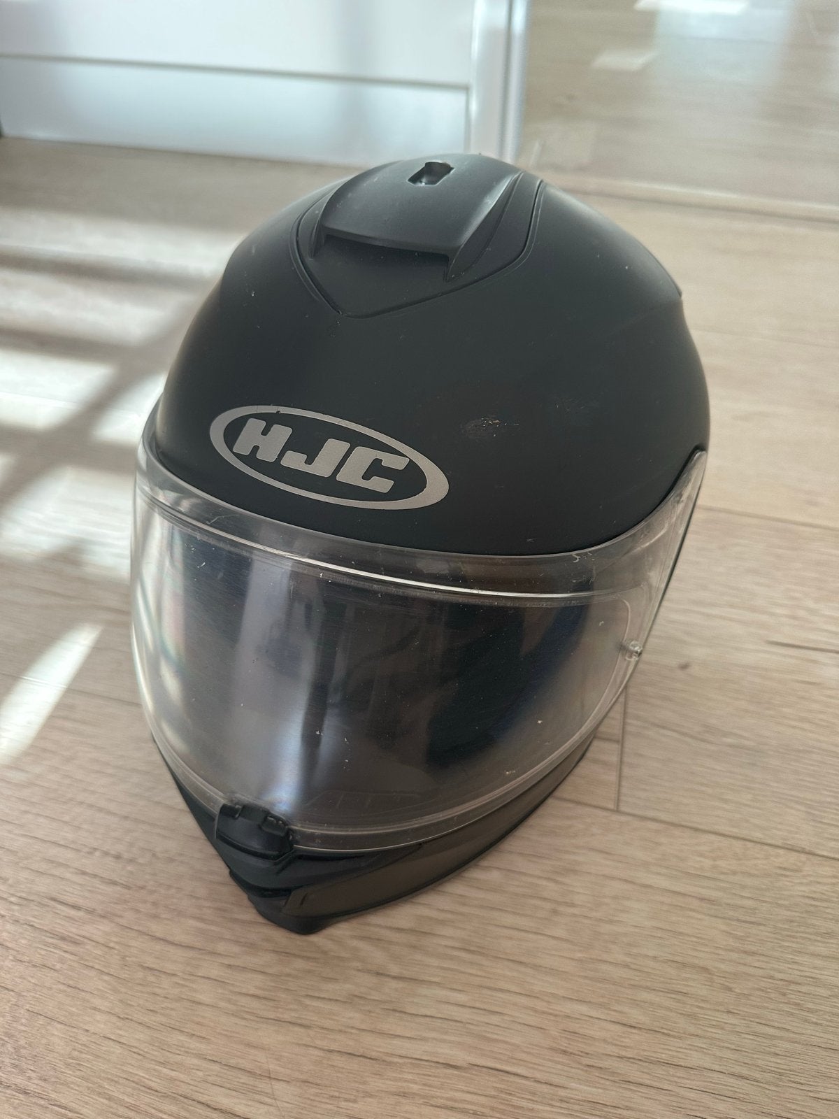 HJC IS-17 Integraalhelm Mat Zwart met Zonnevizier, Motoren, Ophalen, Tweedehands, Integraalhelm, HJC