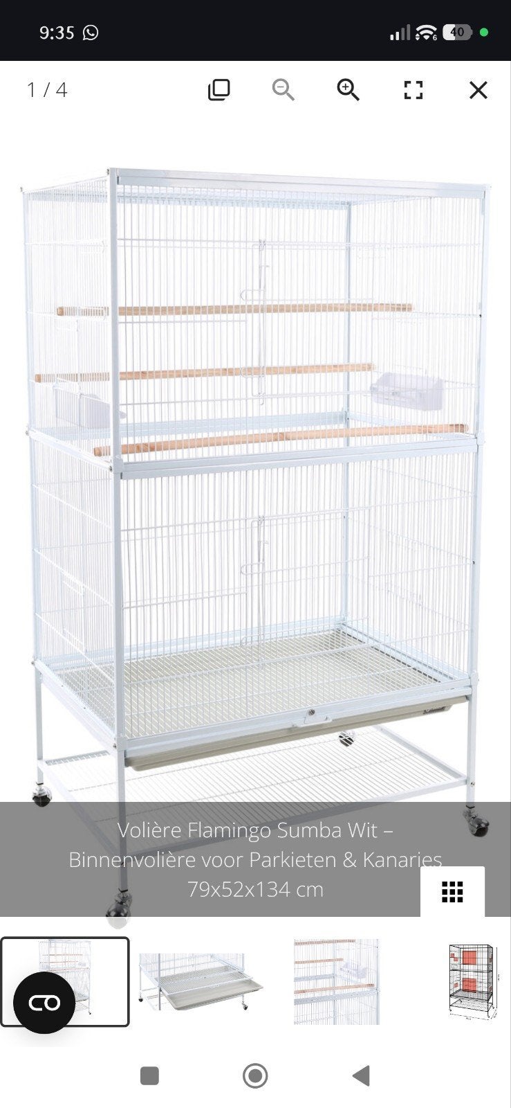 vogelkooi, Ophalen, Zo goed als nieuw, Metaal, Vogelkooi