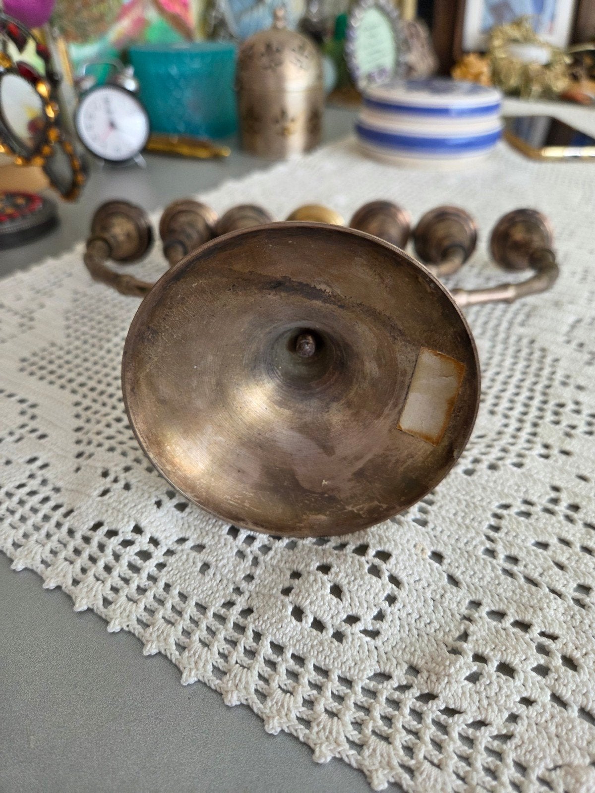 Antieke Zilveren Menorah - Joodse Kaarthouder, Ophalen of Verzenden