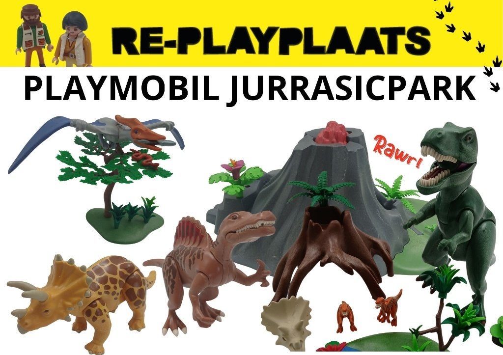 Playmobil "Jurrasicpark-bundel", Kinderen en Baby's, Gebruikt, Complete set, Overige typen, Ophalen of Verzenden