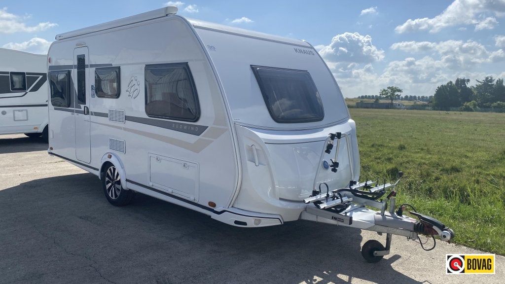 Knaus Sudwind 460 EU 60 Years Edition-mover-enkele bedden, Caravans en Kamperen, Caravans, Kachel, Bedrijf, Treinzit, 4 tot 5 meter