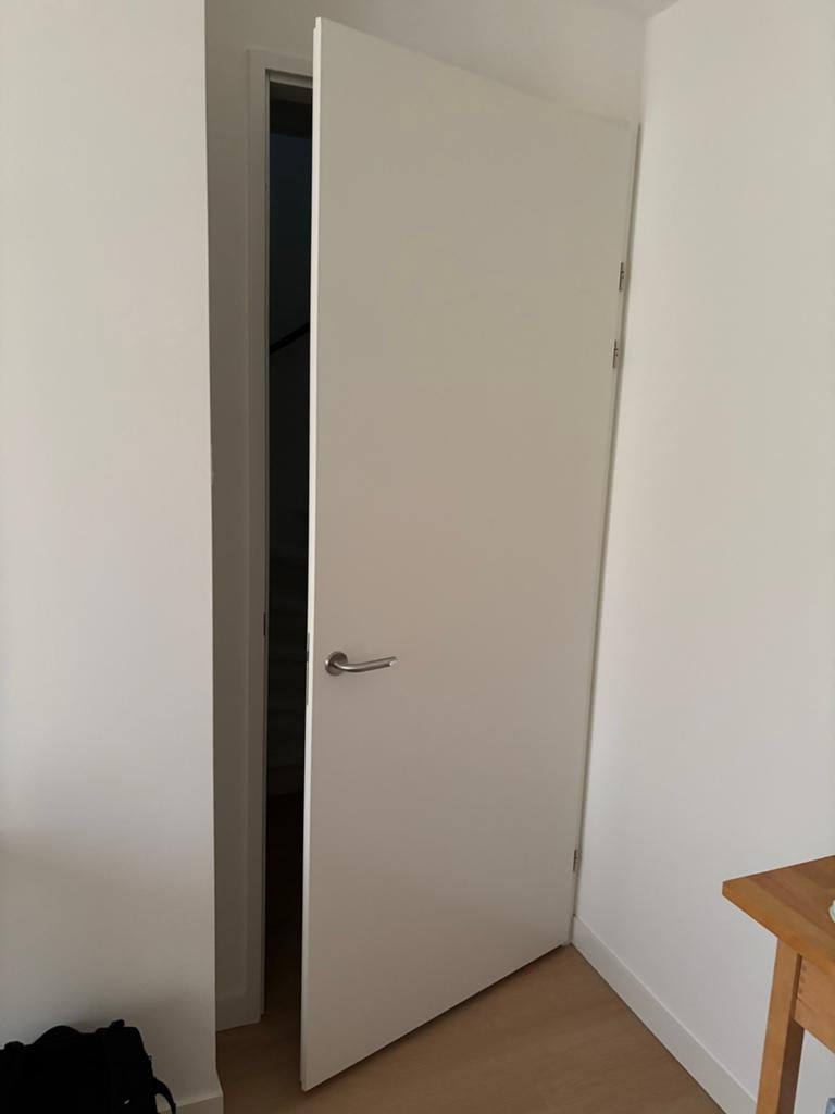 Witte Svedex Binnendeur (SL1) met RVS klink (House), Doe-het-zelf en Verbouw, Deuren en Horren, Ophalen, 80 tot 100 cm, 215 cm of meer