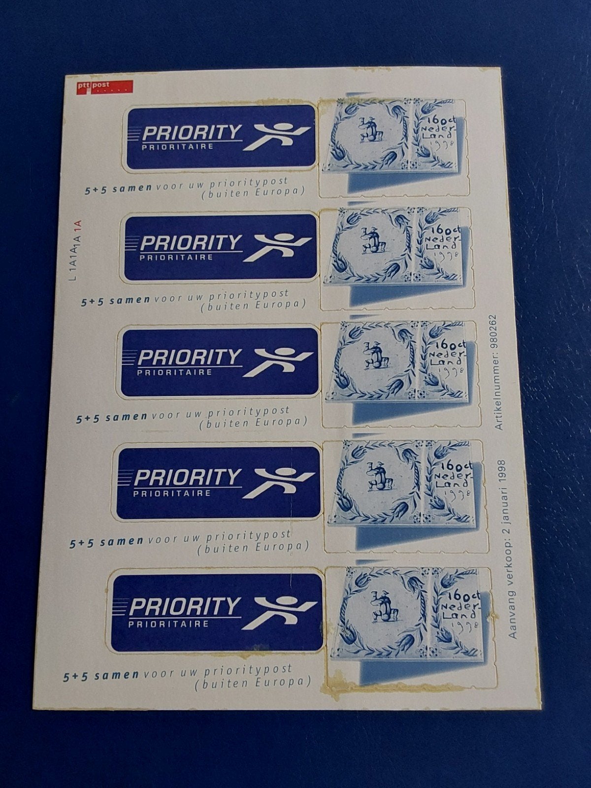 nvph V1748 Vel Priority zegels 1998 ( pf), Ophalen of Verzenden