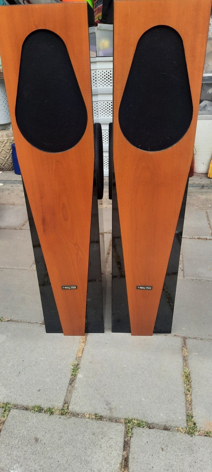 Hepta Exception Vloerstaande Luidsprekers - Zwart/Hout, Overige merken, Gebruikt, Ophalen of Verzenden, 60 tot 120 watt