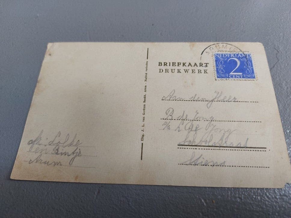Oude kaart , Arum ., Ophalen of Verzenden, Voor 1920