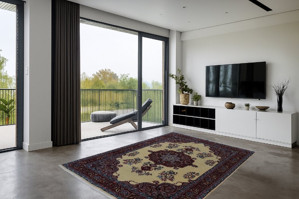 Perzisch tapijt - Hereke - 285 x 201 cm - Handgeknoopt, Crème, -, -, 200 cm of meer