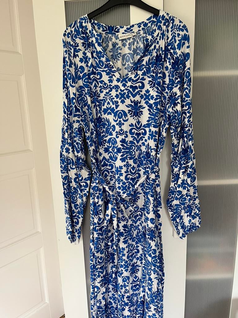 Mooie vrolijke jurk city life maat S, Kleding | Dames, Maat 38/40 (M), Blauw, Ophalen of Verzenden, Zo goed als nieuw