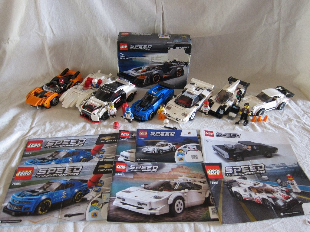 lego lot 1 75887 75895 76908,75891 76896 75892 8158  7 cars, Gebruikt, Lego, Complete set, Speed Champions