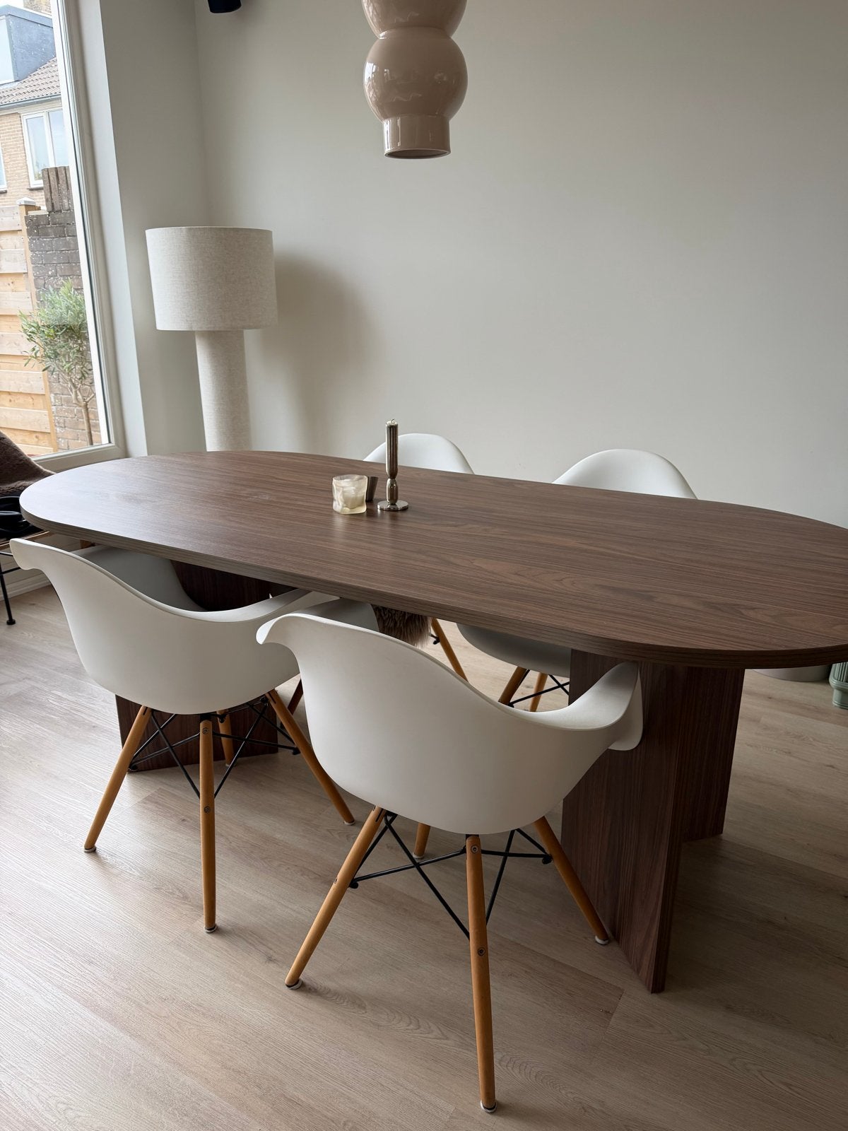 4 witte nette kuipstoelen, Gebruikt, Wit, Vier, Ophalen