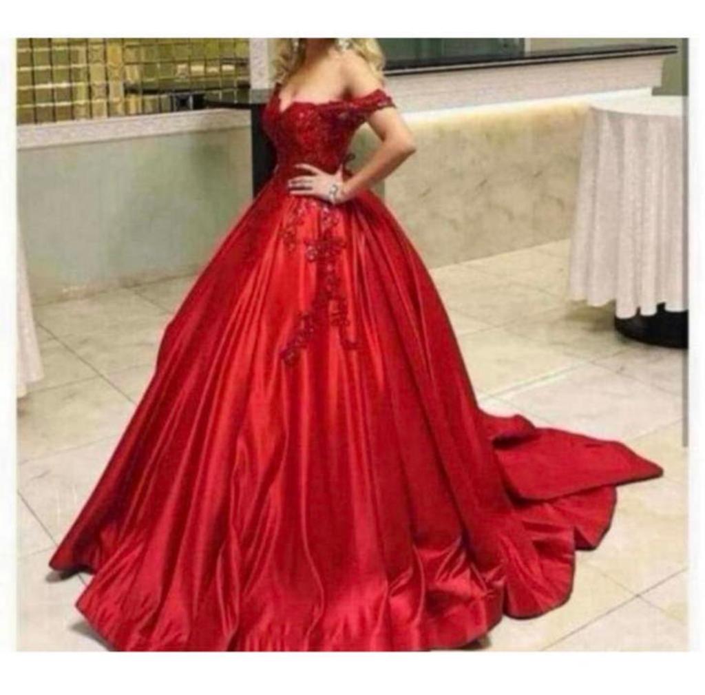 Trouwjurk Sweetheart Off Shoulder - Satijn baljurk gala jurk, Trouwjurk, Nieuw, Ophalen of Verzenden, H