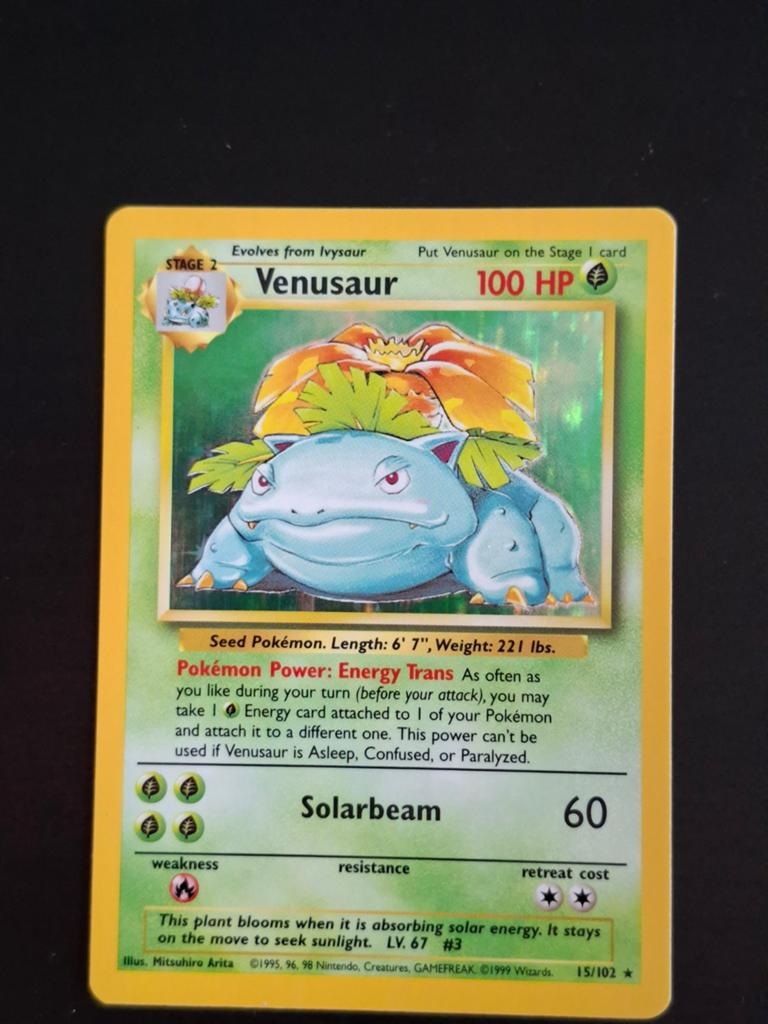 Pokemon - Venusaur Holo - Base Set (15/102) - Engels, Hobby en Vrije tijd, Verzamelkaartspellen | Pokémon, Ophalen of Verzenden