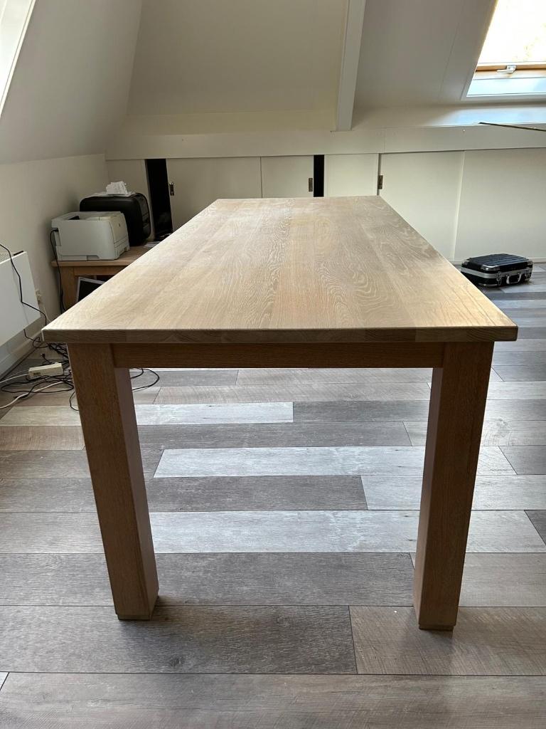 Te koop eettafel, Huis en Inrichting, Tafels | Eettafels, Ophalen, Eikenhout, 200 cm of meer, 50 tot 100 cm