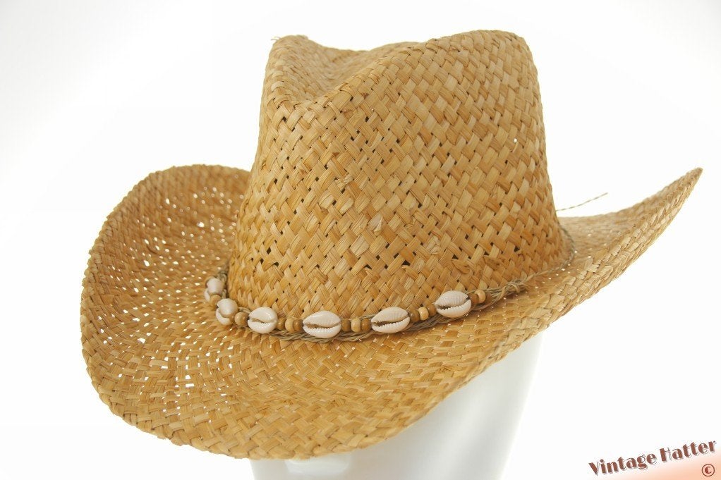 cowboy Western hoed stro met schelpjes vormbaar 54-60 nieuw, Ophalen of Verzenden, Nieuw, One size fits all, Hoed