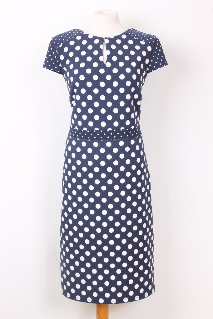 Zomer! Polkadot jurk  PHASE EIGHT maat 44, Blauw, Maat 42/44 (L), Ophalen of Verzenden, Zo goed als nieuw