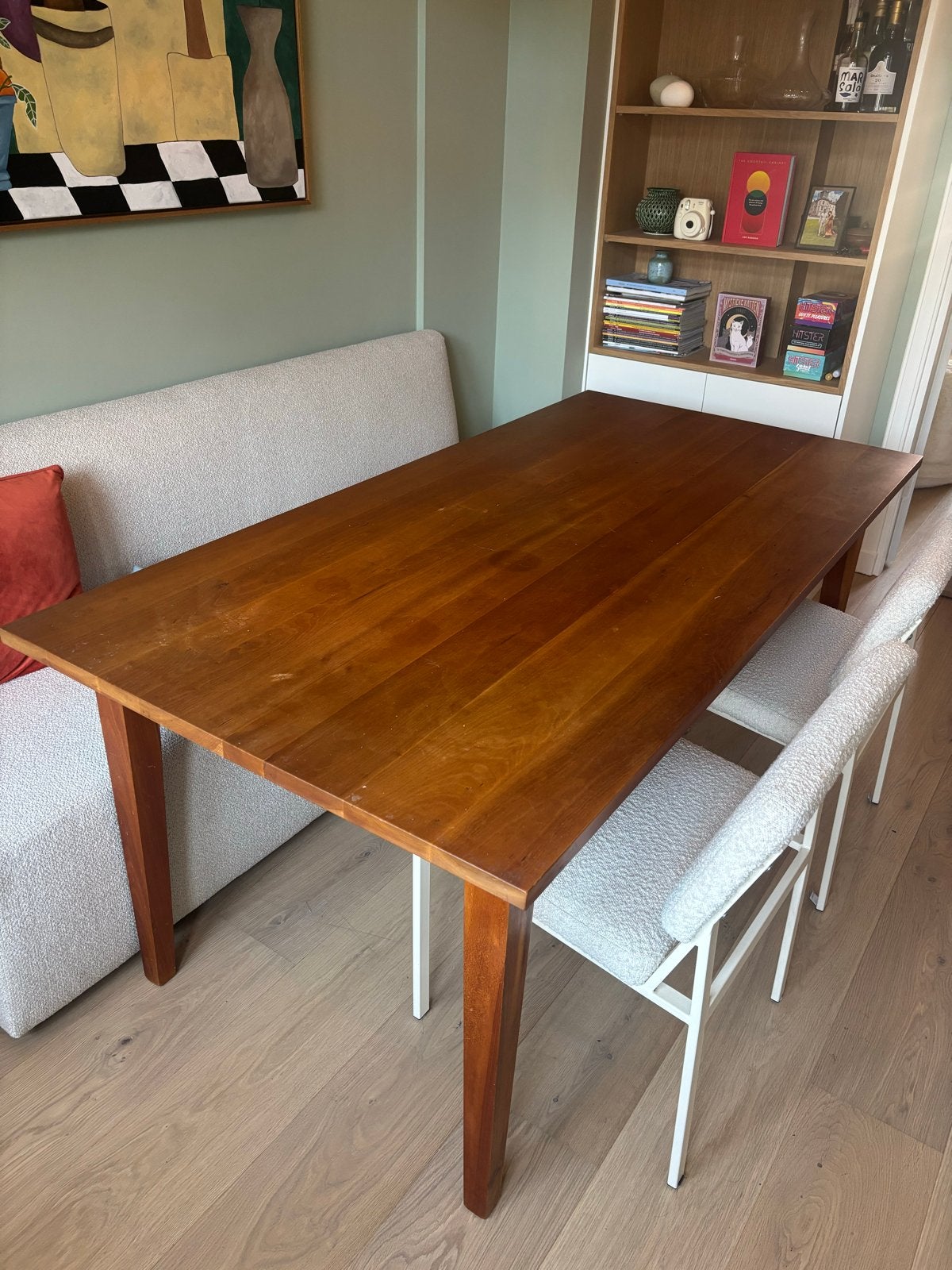 Solide houten eettafel - 180x90x75 cm, Huis en Inrichting, Tafels | Eettafels, Ophalen, Gebruikt, 50 tot 100 cm, 150 tot 200 cm