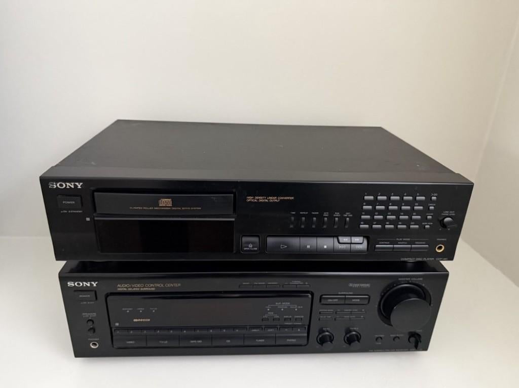 Sony STR-D665 receiver + CDP-461 CD-speler set, Gebruikt, Sony, Tuner of Radio, Losse componenten
