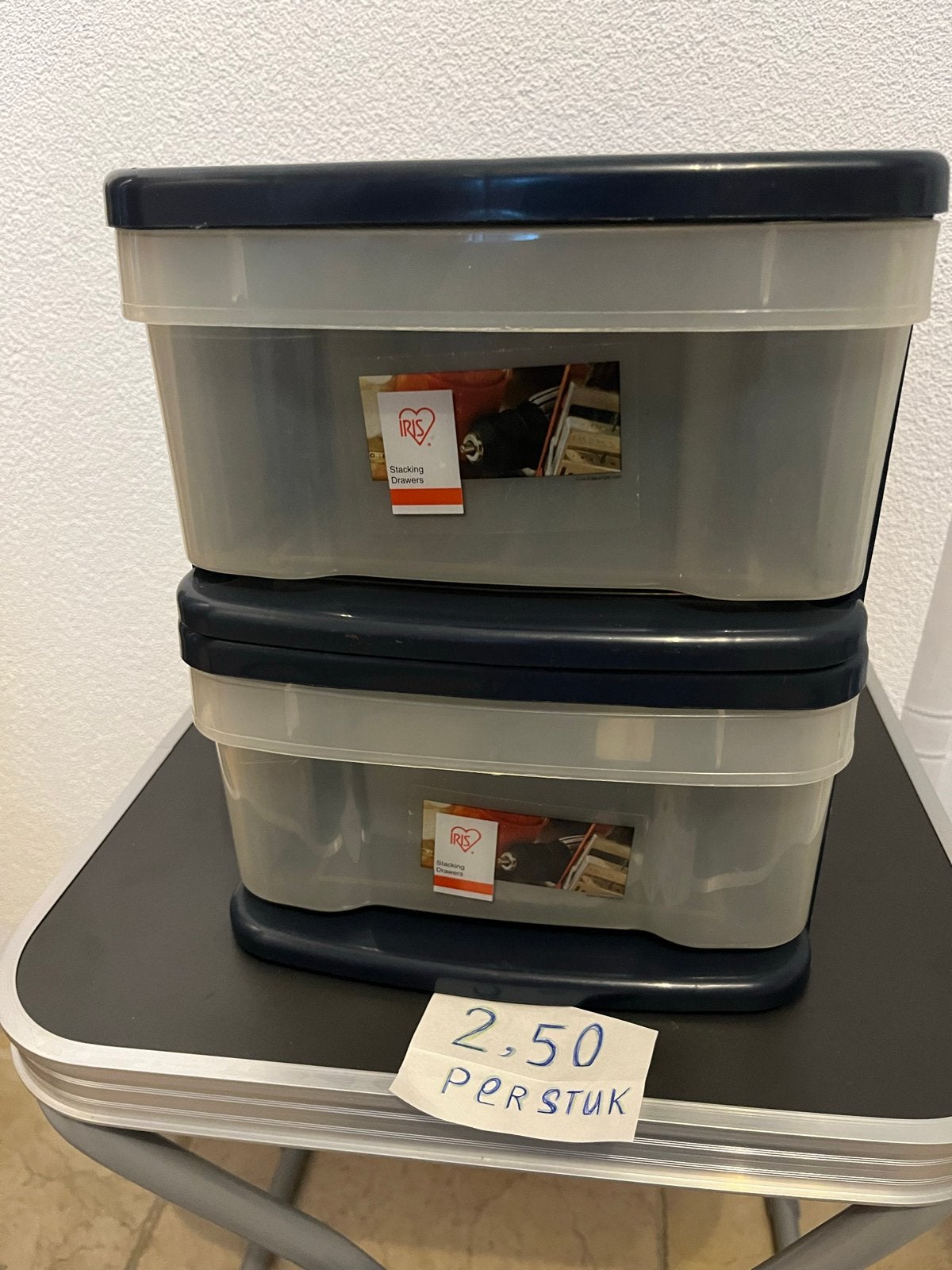 Stapelbare lades (2 stuks) - Ideaal voor opbergen, Ophalen of Verzenden, Gebruikt