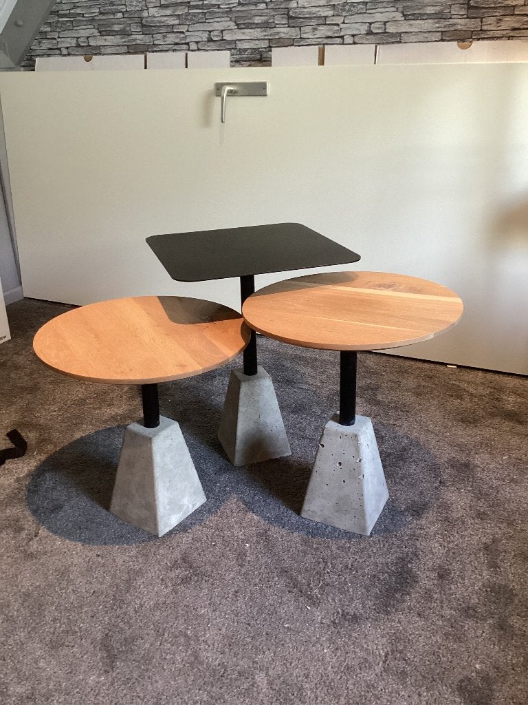 Stijlvolle salontafeltjes, Huis en Inrichting, Tafels | Salontafels, Ophalen, Minder dan 50 cm, Eikenhout, Minder dan 50 cm