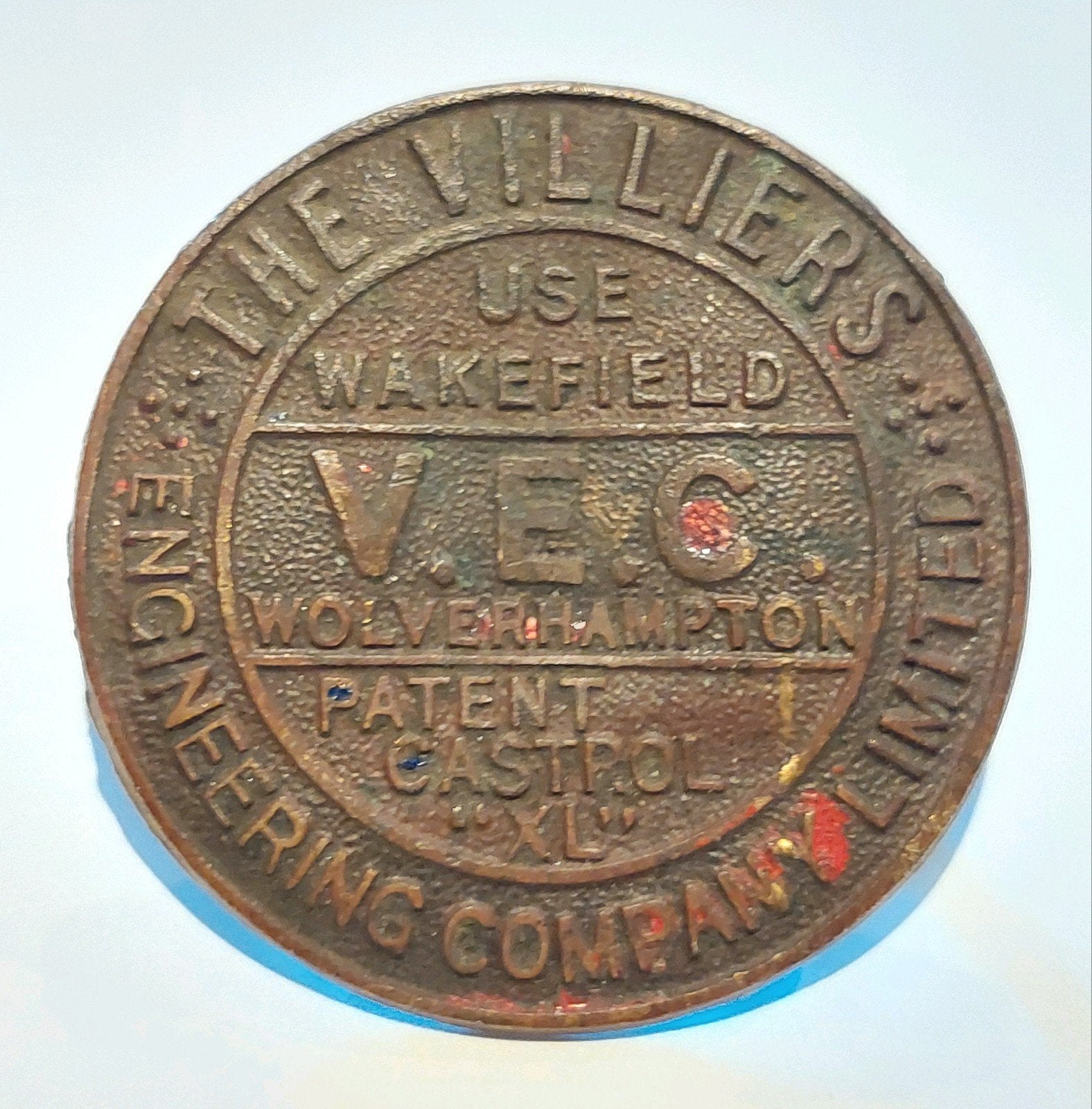 Antiek Motor embleem Villiers Engines Castrol badge oldtimer, Ophalen of Verzenden, Gebruikt, Motoren
