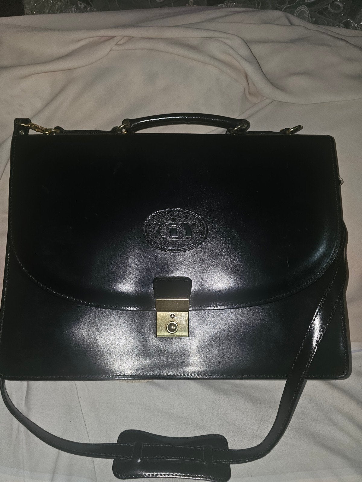 Zwarte Leren Aktetas met Sleutel - Vintage Stijl, Sieraden, Tassen en Uiterlijk, Tassen | Reistassen en Weekendtassen, Ophalen of Verzenden