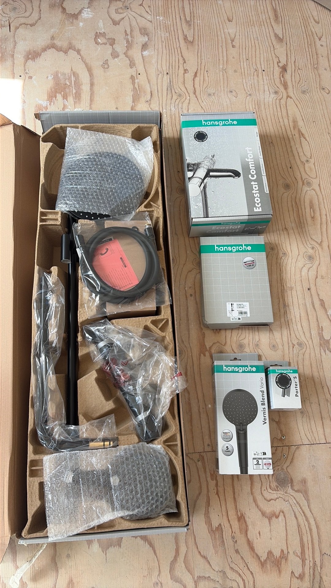 Hansgrohe zwarte regendouche en badset NIEUW, Ophalen of Verzenden, Nieuw, Douche